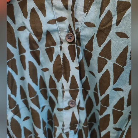 NWT Zara 100% Cotton "The Reese Dress" in Blue Geo Print - Size M - Picture 11 of 14